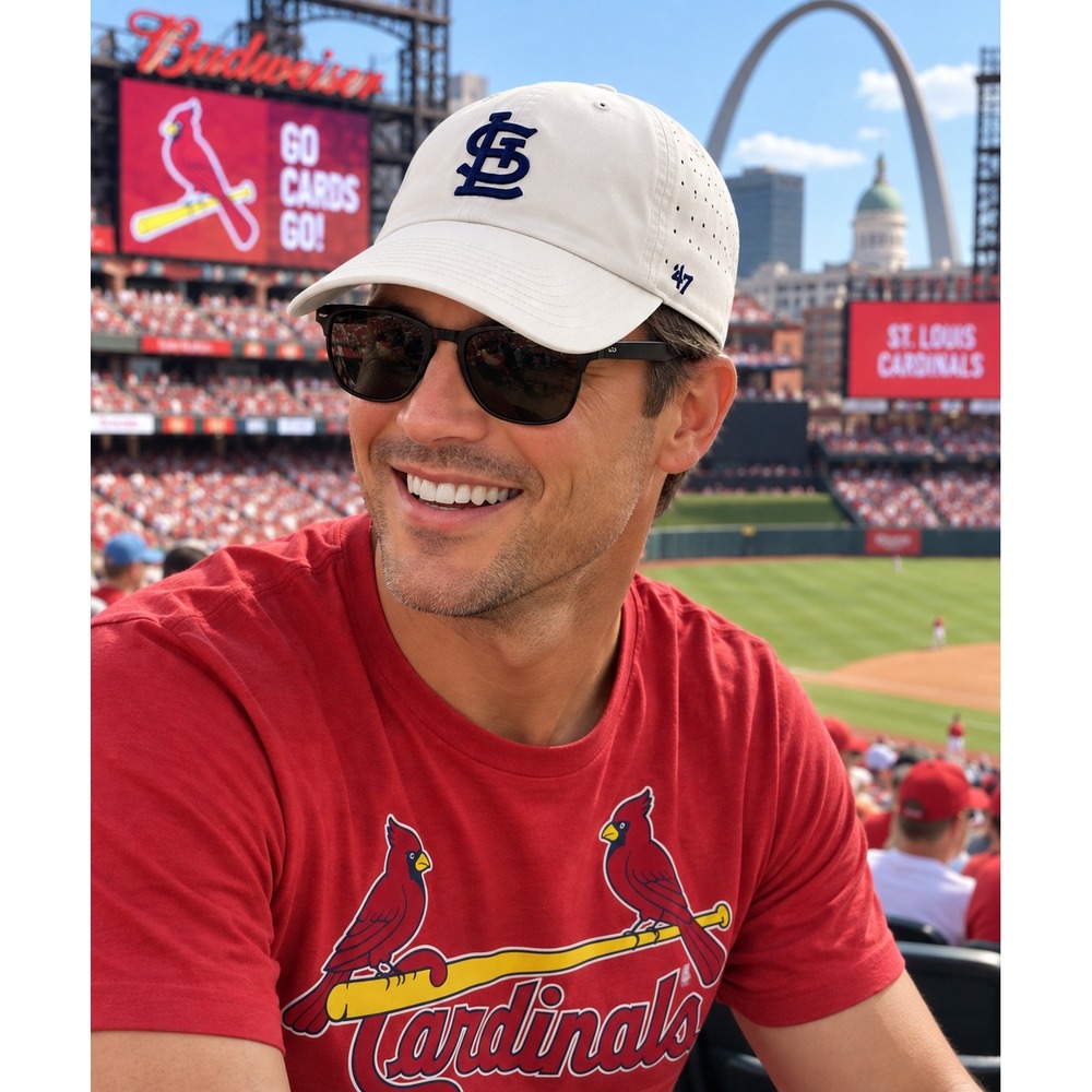 St Louis Cardinals Hat 47 Brand FLOW Clean Up Cream White STL Adjustable NWT